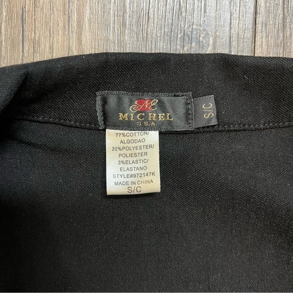 Michel Womenβs Black Fitted Vest Top buttoned Up BlackGray Business Casual S - Picture 4 of 10